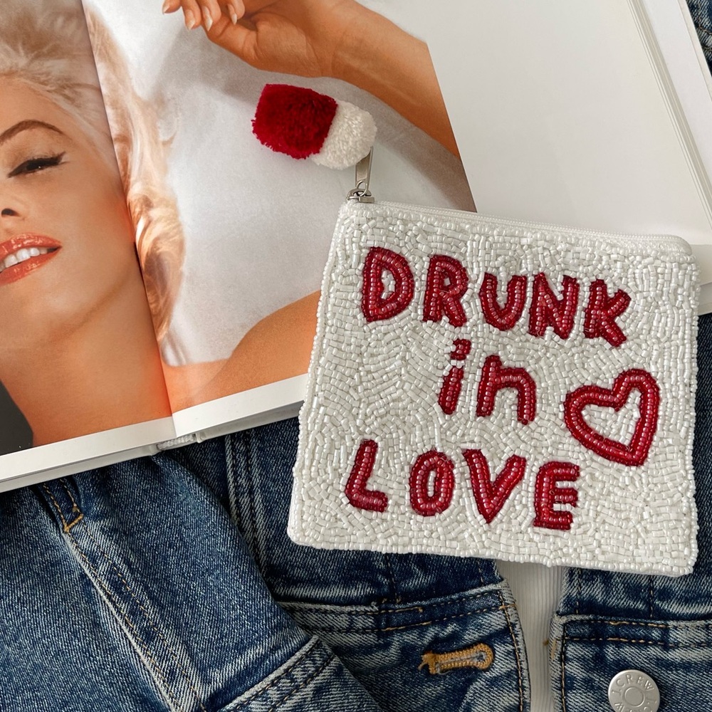 Drunk in love Coin Pouch Seed Bead Coin Pouch Beaded Coin Bag Beaded Coin Purse